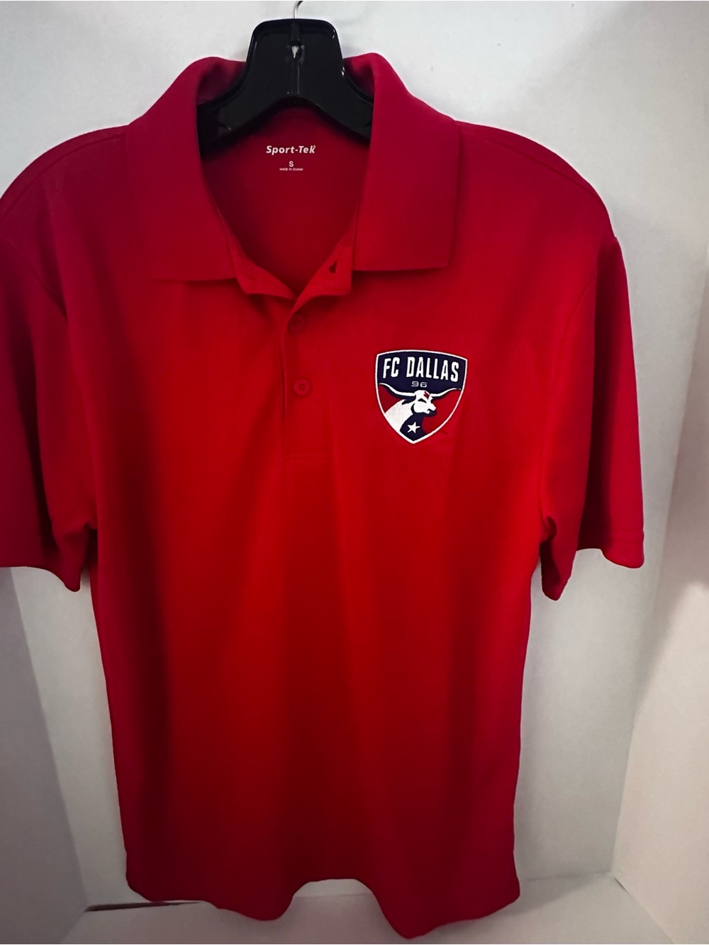 Sport-Tek FC Dallas Red Short Sleeve Polo Shirt with Embroidered Crest